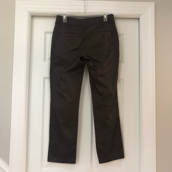 Solar Designer Slim Straight Leg Brown Satin Dress Pants - Picture 9 of 16